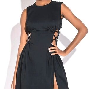 AKIRA Black Cut-Out Maxidress
